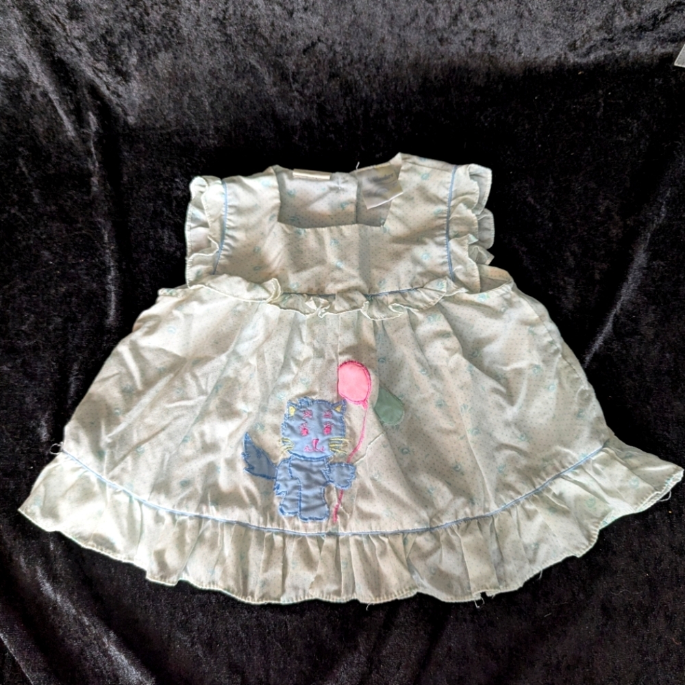 Retro Little Wonders Size 24 Months Kitten W/ Balloons  Ruffle Dress